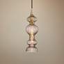 1_Pomfret 6" Wide Aged Brass Mini Pendant w/ Bronze Glass