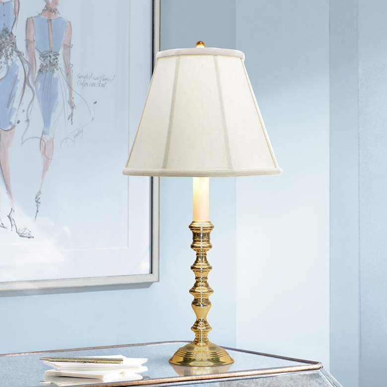 Image 1 Pomfret Traditional 20" High Polished Brass Accent Table Lamp
