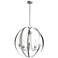 Pomme 30.4" Coastal Burnished Steel Long Outdoor Pendant with Seeded G