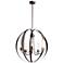 Pomme 30.4" Coastal Dark Smoke Short Outdoor Pendant with Seeded Glass