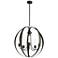 Pomme 30.4" Coastal Natural Iron Long Outdoor Pendant with Opal Glass