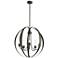 Pomme 30.4" Coastal Natural Iron Long Outdoor Pendant with Seeded Glas