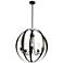 Pomme 30.4" Coastal Rubbed Bronze Short Outdoor Pendant with Seeded Gl