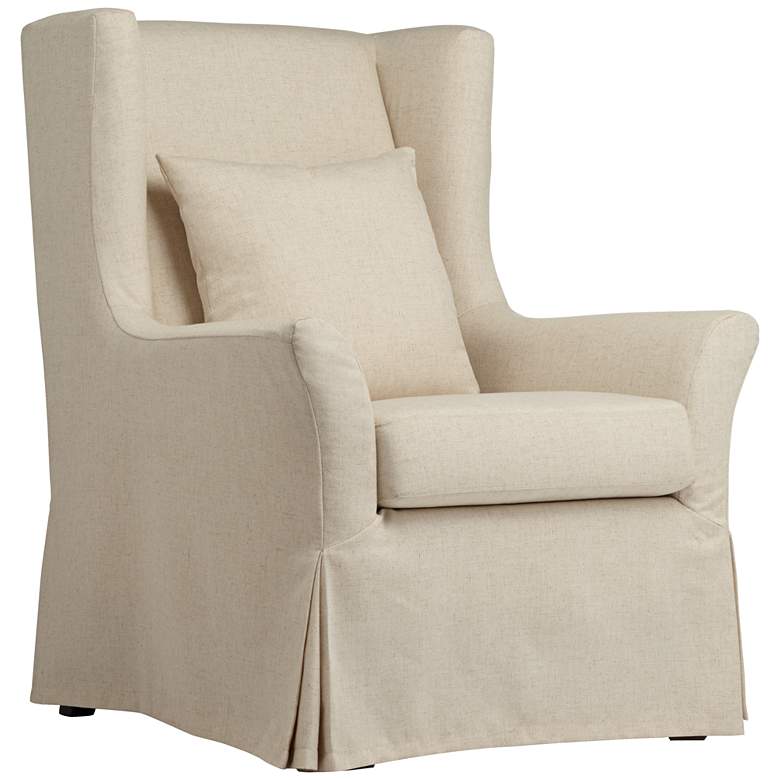 Image 3 Pomona Oatmeal Fabric Slipcover Accent Chair