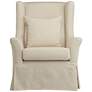 Pomona Oatmeal Fabric Slipcover Accent Chair in scene