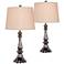 Pompano Plated Black Nickel Table Lamp Set of 2