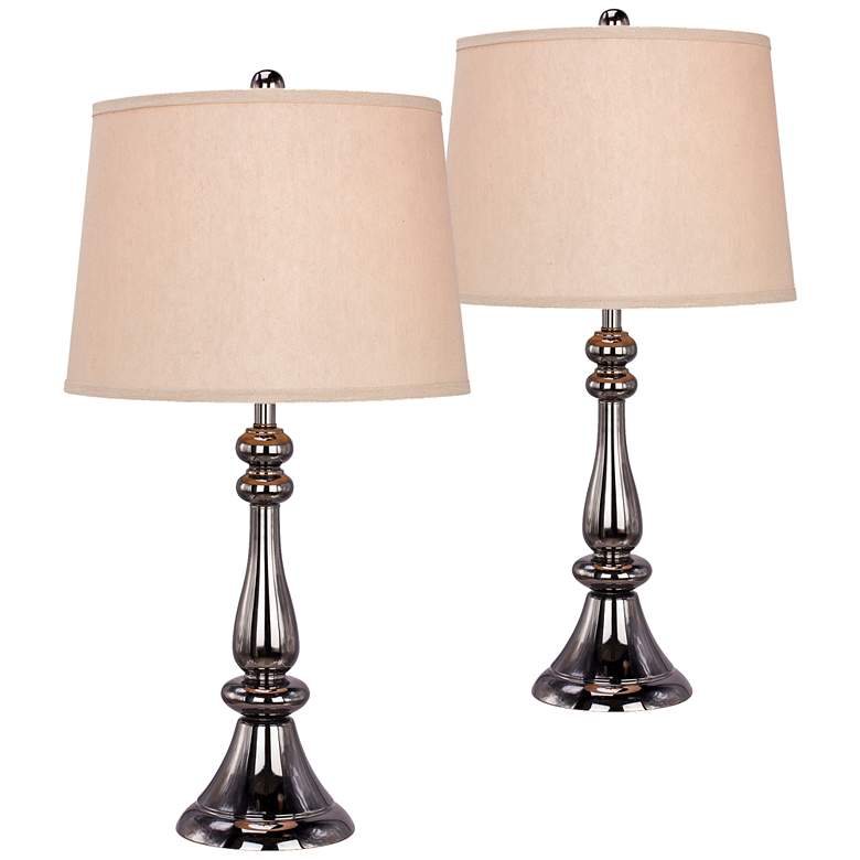 Image 1 Pompano Plated Black Nickel Table Lamp Set of 2