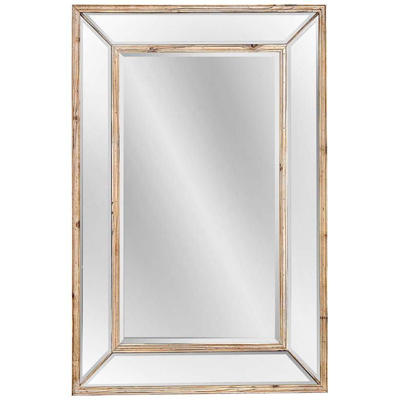 Image 1 Pompano Scrubbed Pine 31 inch x 47 inch Rectangular Wall Mirror