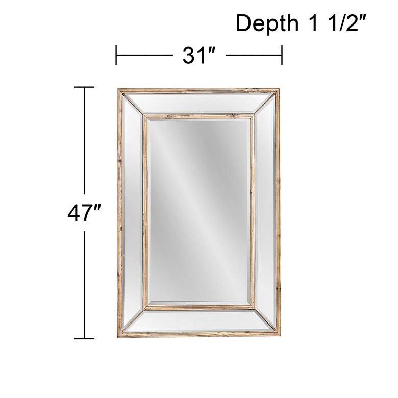 Image 3 Pompano Scrubbed Pine 31 inch x 47 inch Rectangular Wall Mirror more views