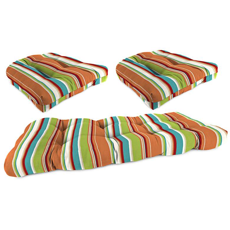 Image 1 Pompei Covert Breeze Outdoor Wicker Seat Cushion Set of 3