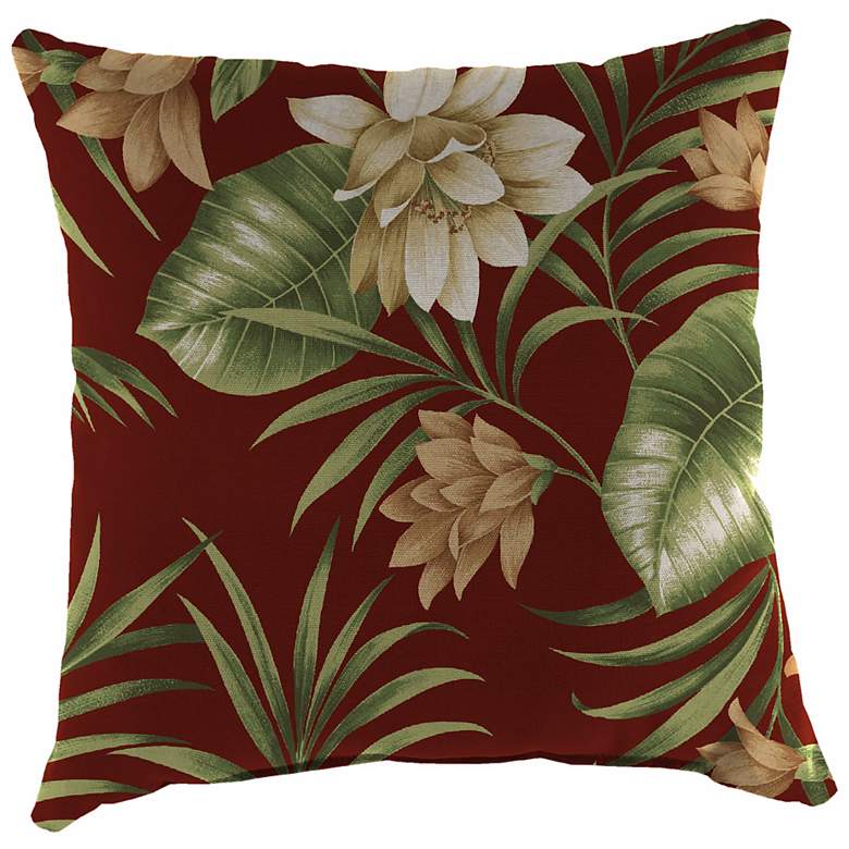 Image 1 Pompei Cream Olive 14 inch Various Edge Outdoor Accent Pillow