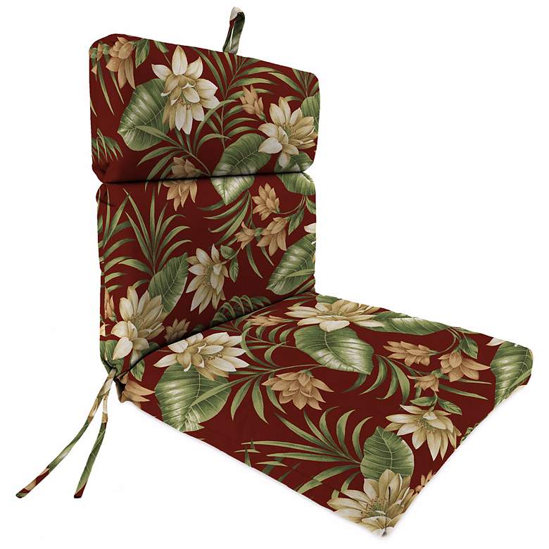 Pompei Cream Olive French Edge 21&quot; Outdoor Chair Cushion