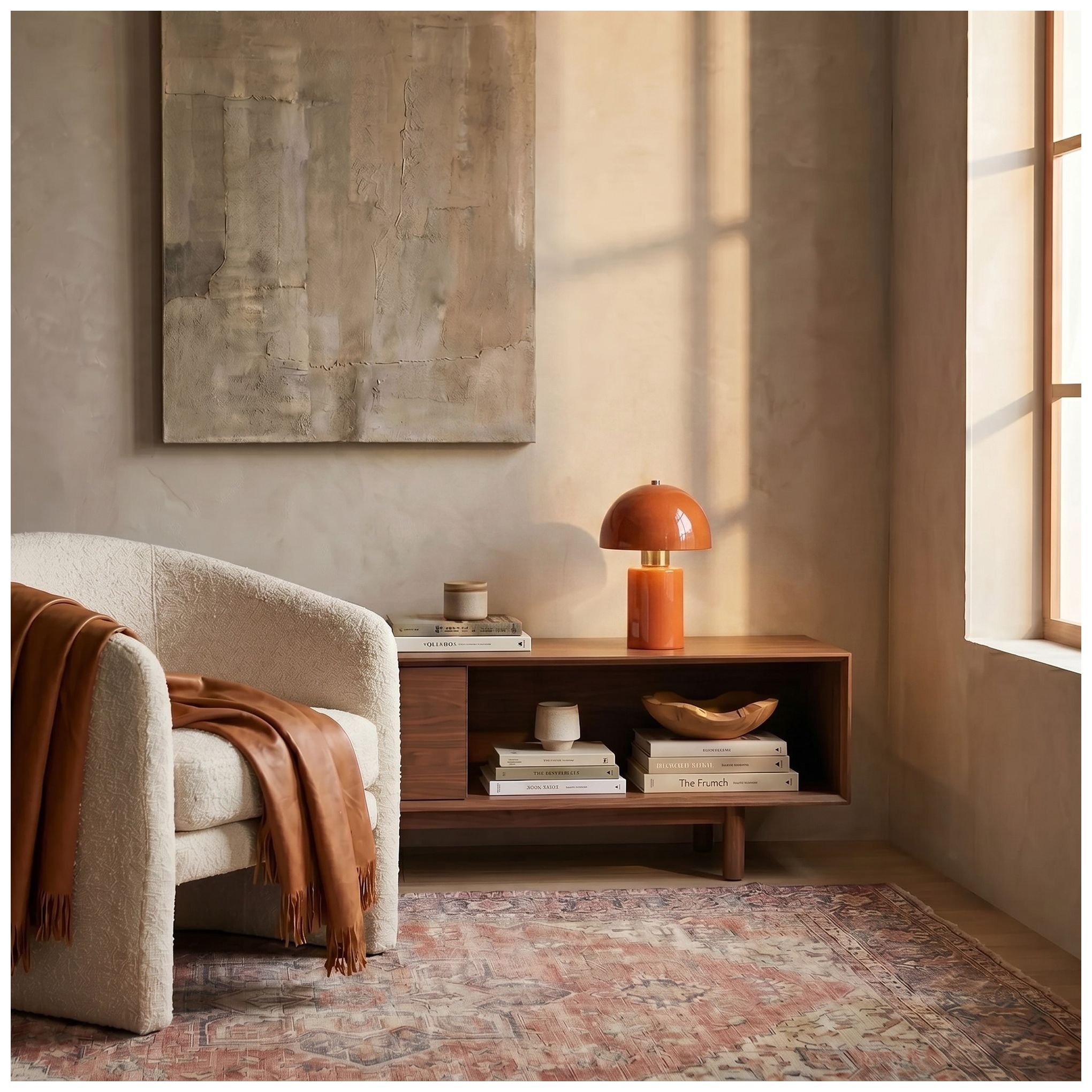 Image 2 Pompeii 12" Terracotta Glazed Ceramic Table Lamp with Ceramic Dome Shade more views