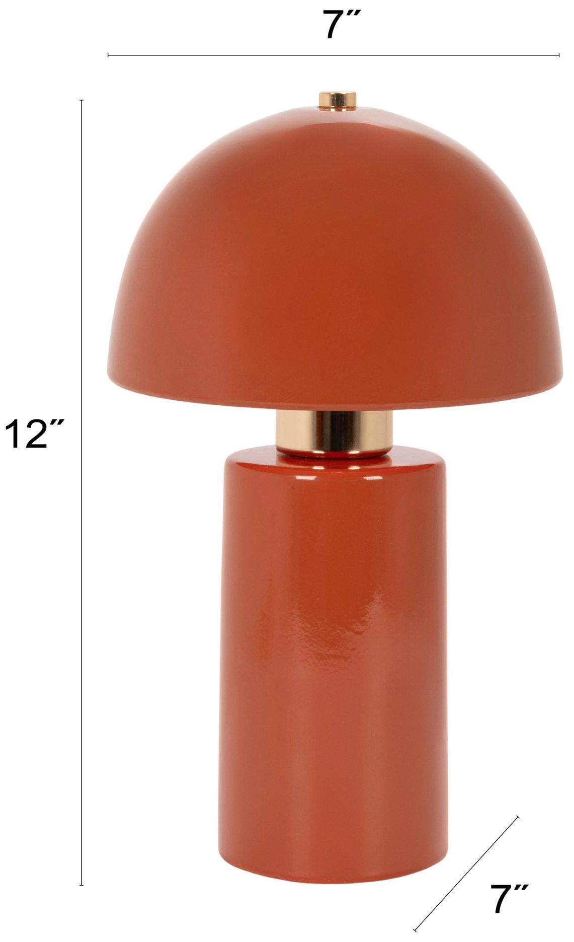 Image 3 Pompeii 12" Terracotta Glazed Ceramic Table Lamp with Ceramic Dome Shade more views