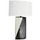 Pompeii Gunmetal and Ivory Crackle Oval Ceramic Table Lamp