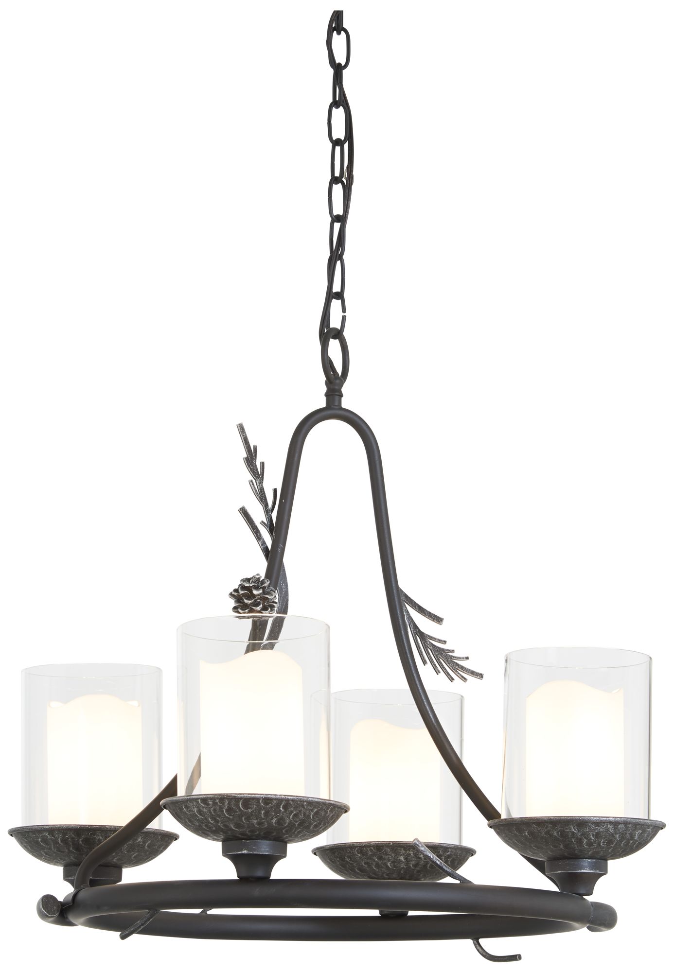 Image 2 Ponderosa Ridge 22" Wide Weathered Spruce 4-Light Chandelier