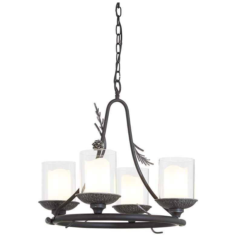 Image 2 Ponderosa Ridge 22" Wide Weathered Spruce 4-Light Chandelier