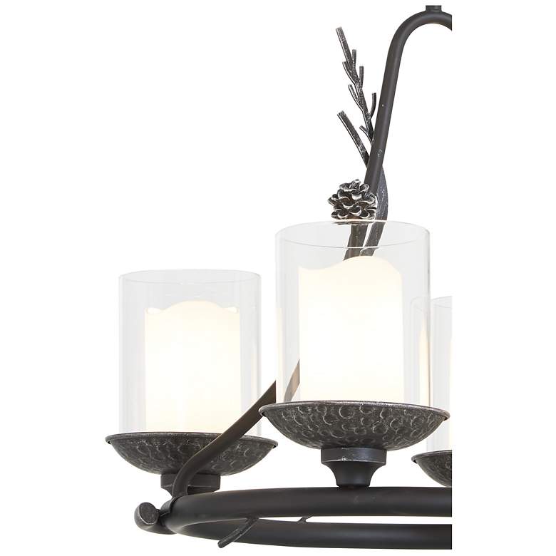 Image 3 Ponderosa Ridge 22" Wide Weathered Spruce 4-Light Chandelier more views