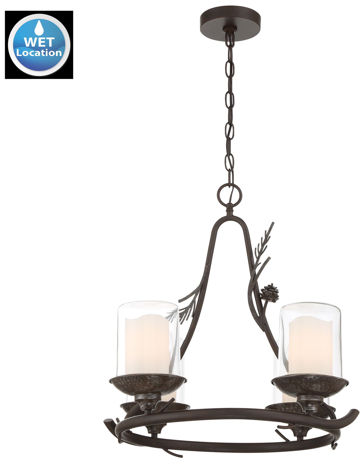 Image 6 Ponderosa Ridge 22" Wide Weathered Spruce 4-Light Chandelier more views