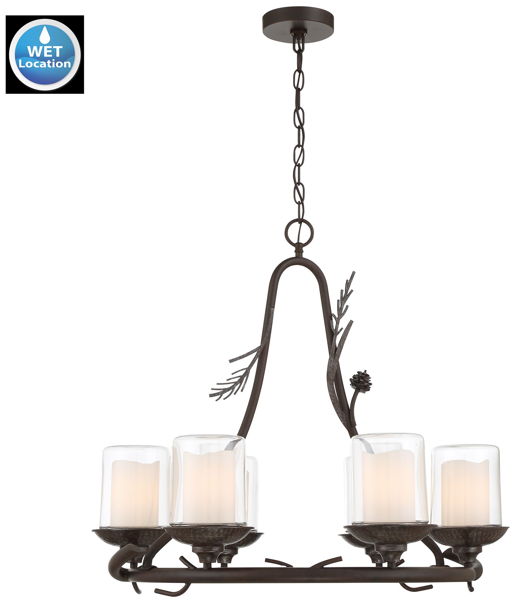 Image 7 Ponderosa Ridge 22" Wide Weathered Spruce 4-Light Chandelier more views