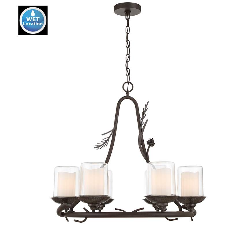 Image 7 Ponderosa Ridge 22" Wide Weathered Spruce 4-Light Chandelier more views