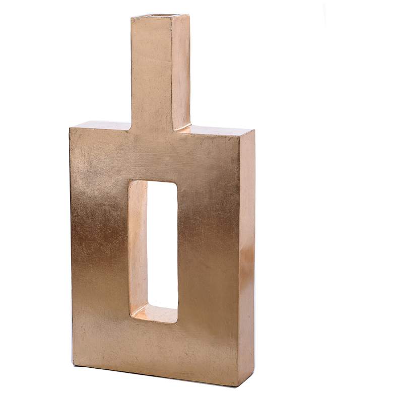 Image 1 Pont Gold Leaf 33" High Cast Resin Vase