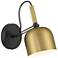 Ponti 8.5" Wide Antique Brushed Brass with Black  LED Reading Light