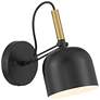 Ponti 8.5" Wide Black with Antique Brushed Brass  LED Reading Light