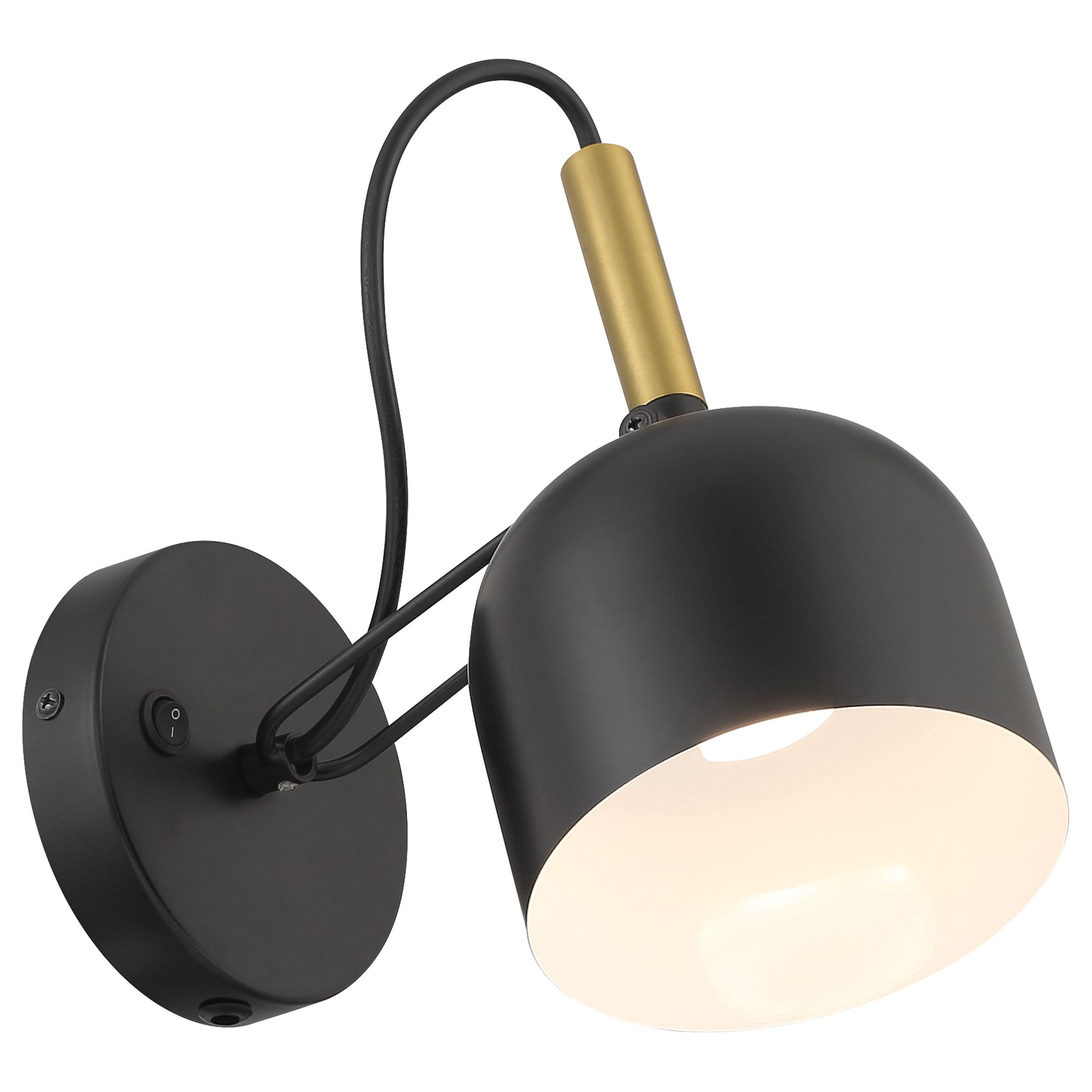 Thumbnail3 of Ponti 8.5" Wide Black with Antique Brushed Brass LED Reading Light more views