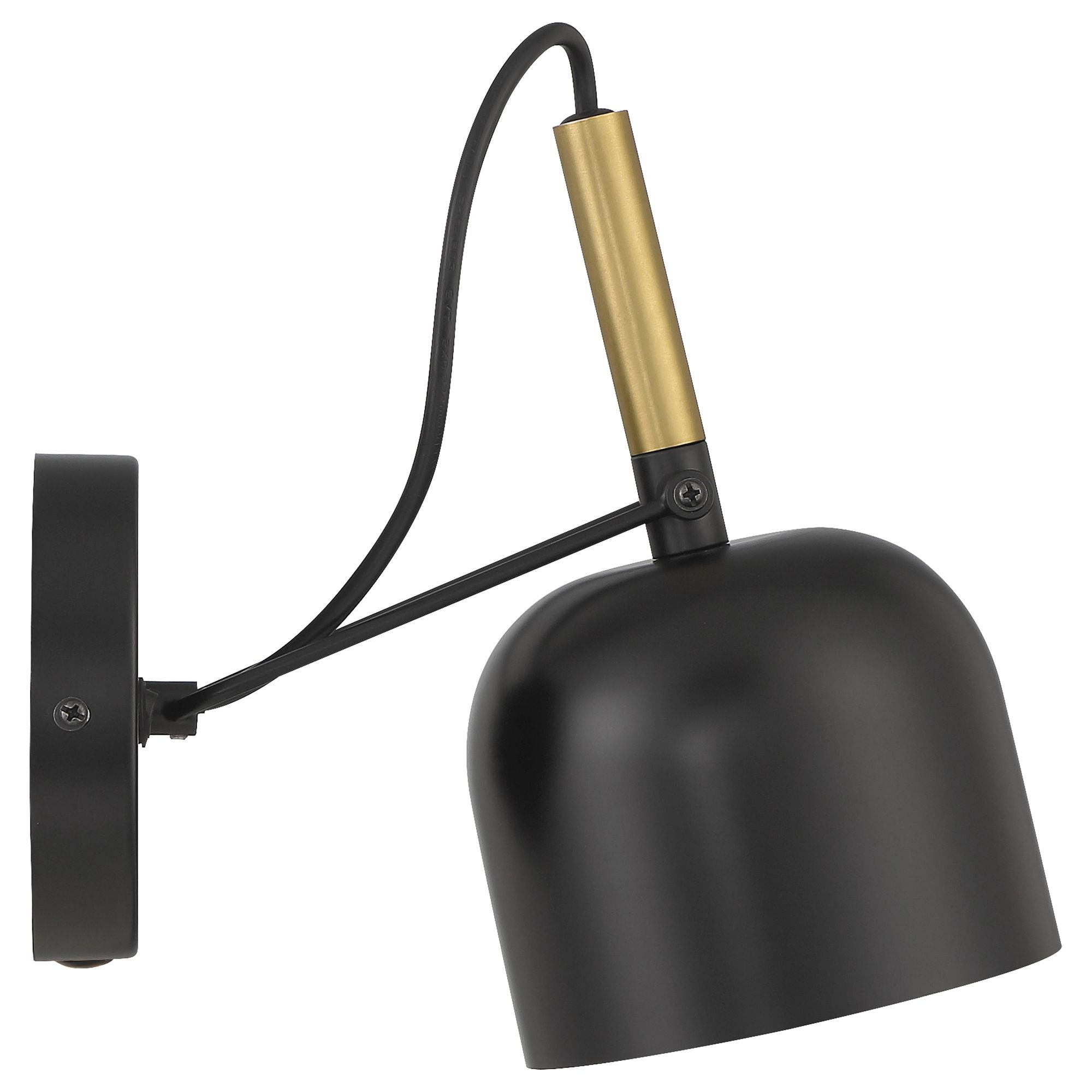 Thumbnail4 of Ponti 8.5" Wide Black with Antique Brushed Brass LED Reading Light more views