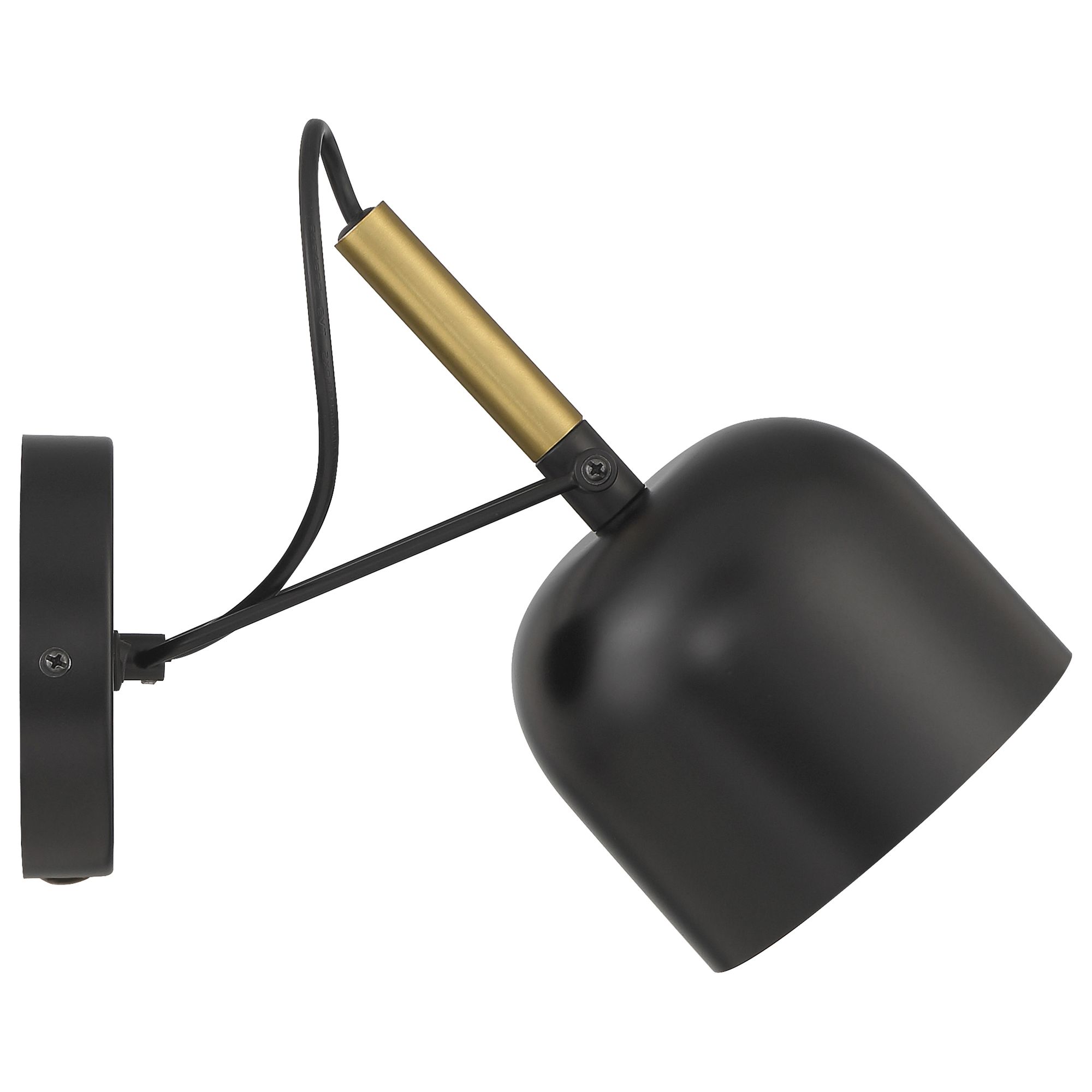 Ponti 8.5" Wide Black with Antique Brushed Brass LED Reading Light