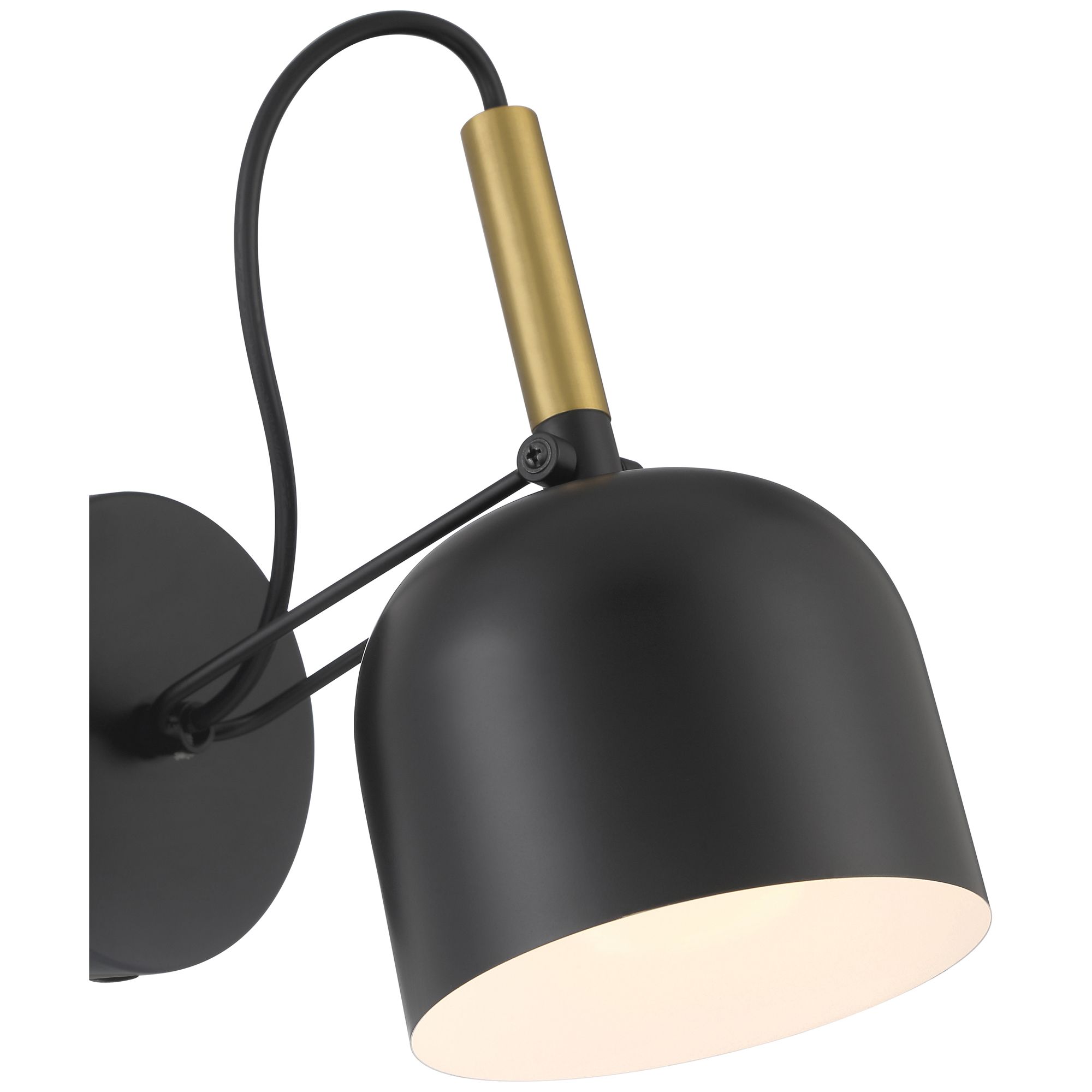 Ponti 8.5" Wide Black with Antique Brushed Brass LED Reading Light