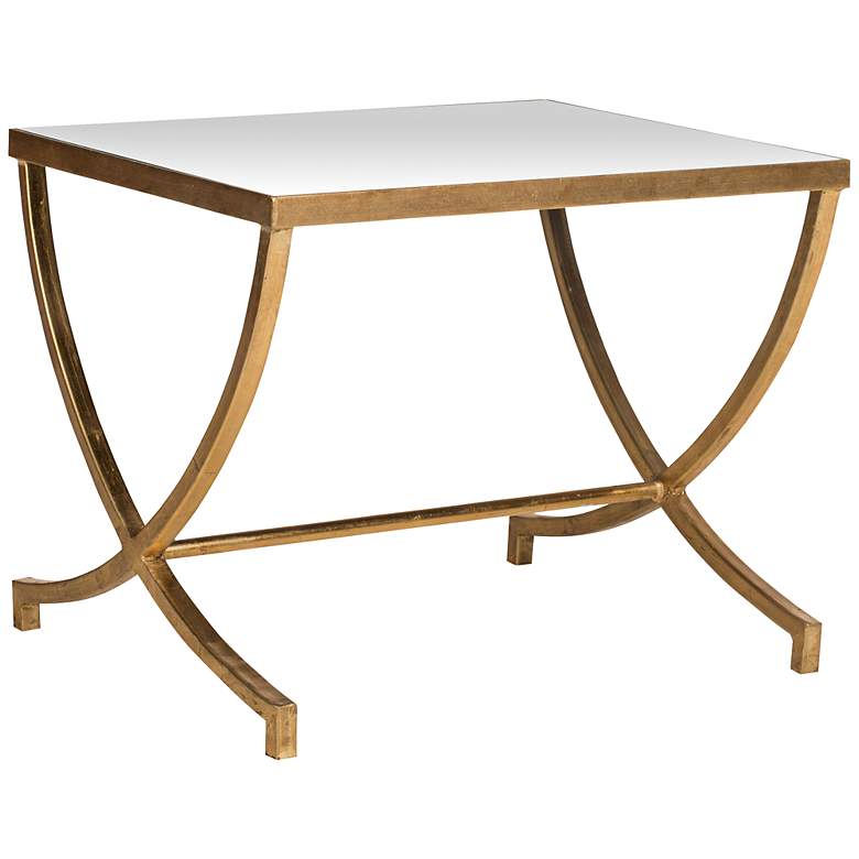 Image 1 Ponze Mirrored Gold Leaf Accent Table