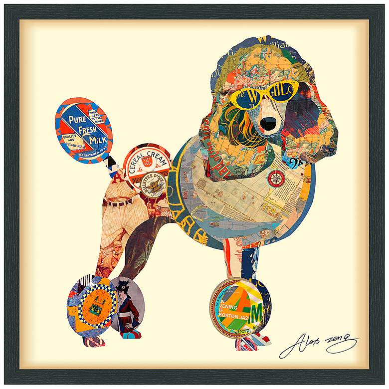 Image 2 Poodle 25" High Dimensional Collage Framed Wall Art