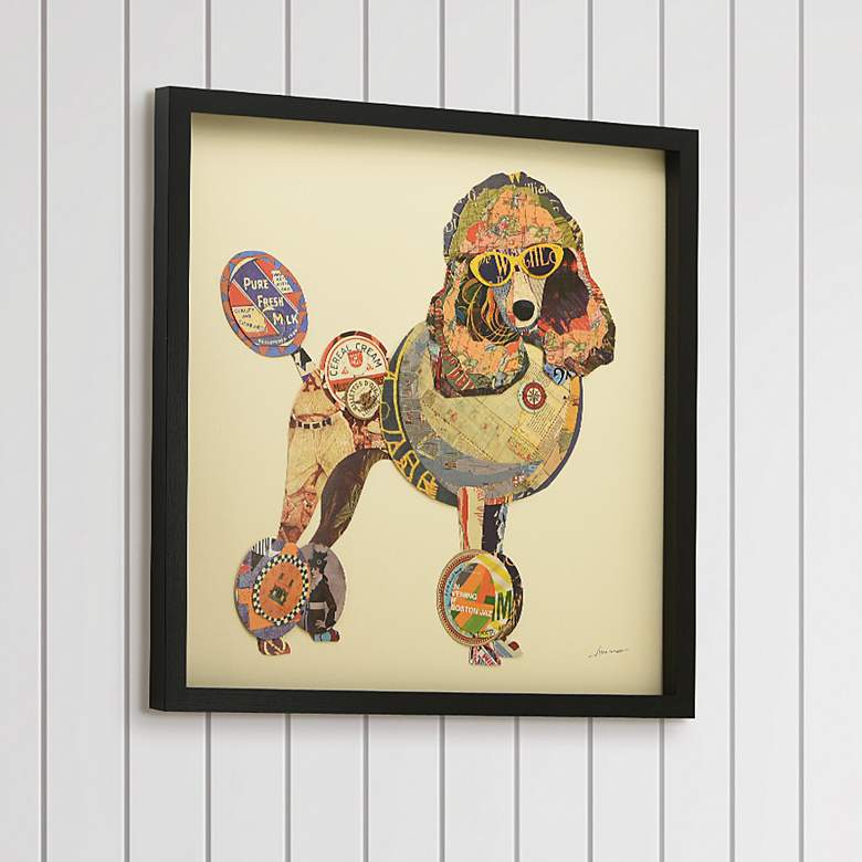Image 1 Poodle 25" High Dimensional Collage Framed Wall Art