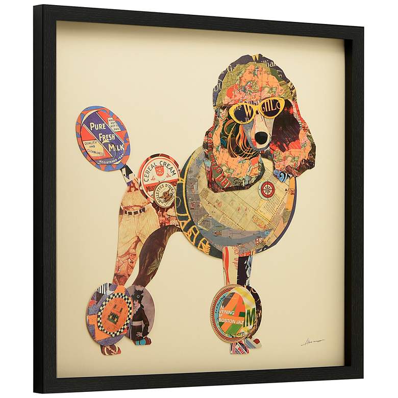 Image 4 Poodle 25" High Dimensional Collage Framed Wall Art more views