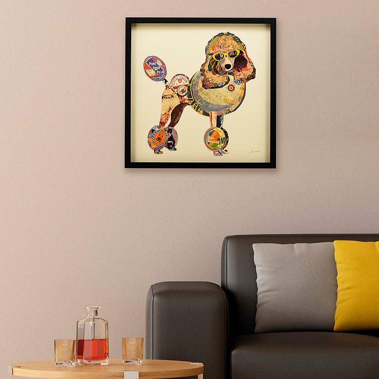 Image 5 Poodle 25" High Dimensional Collage Framed Wall Art more views