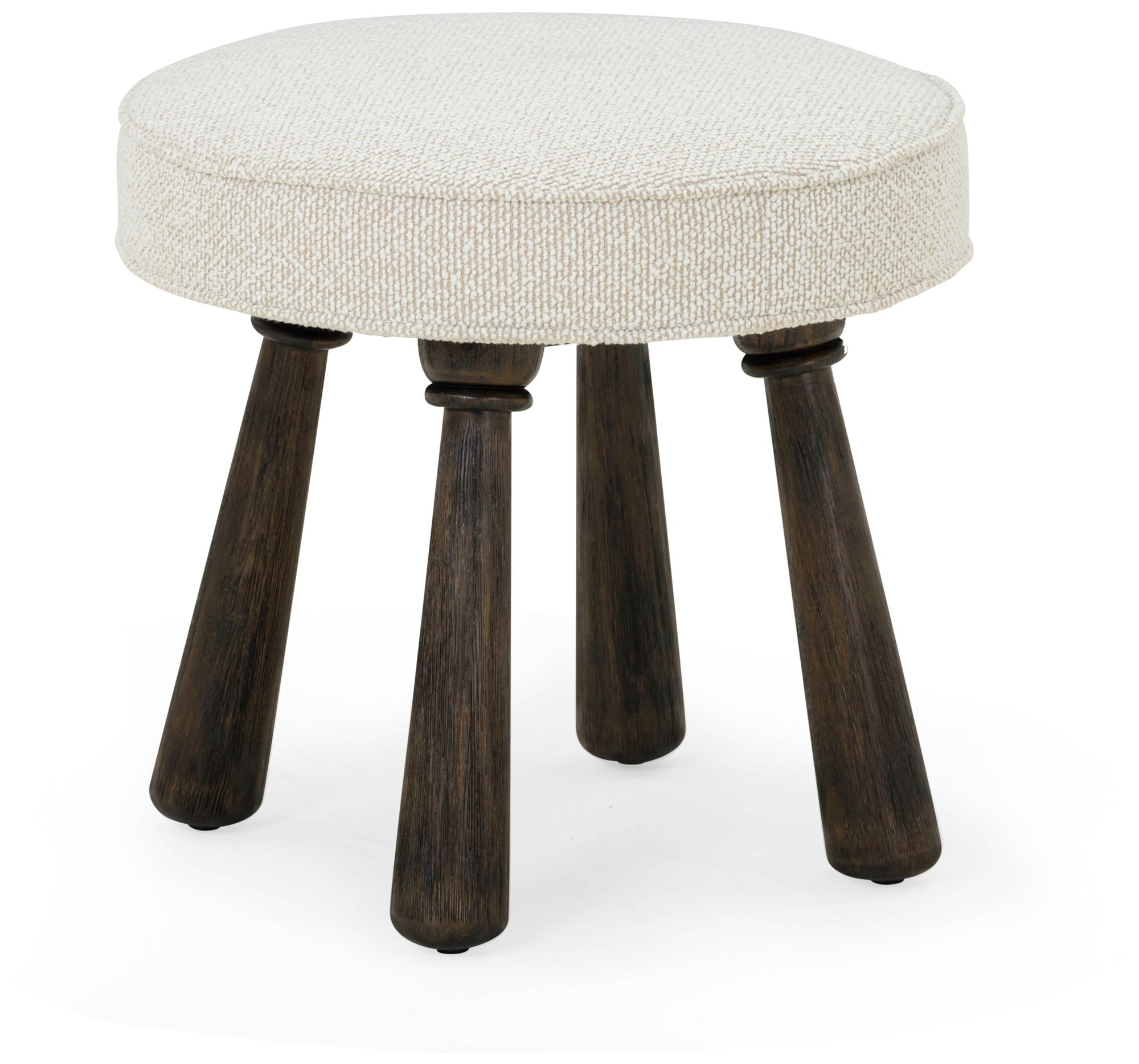 Image 2 Pookie Cream Chenille Boucle Stool more views