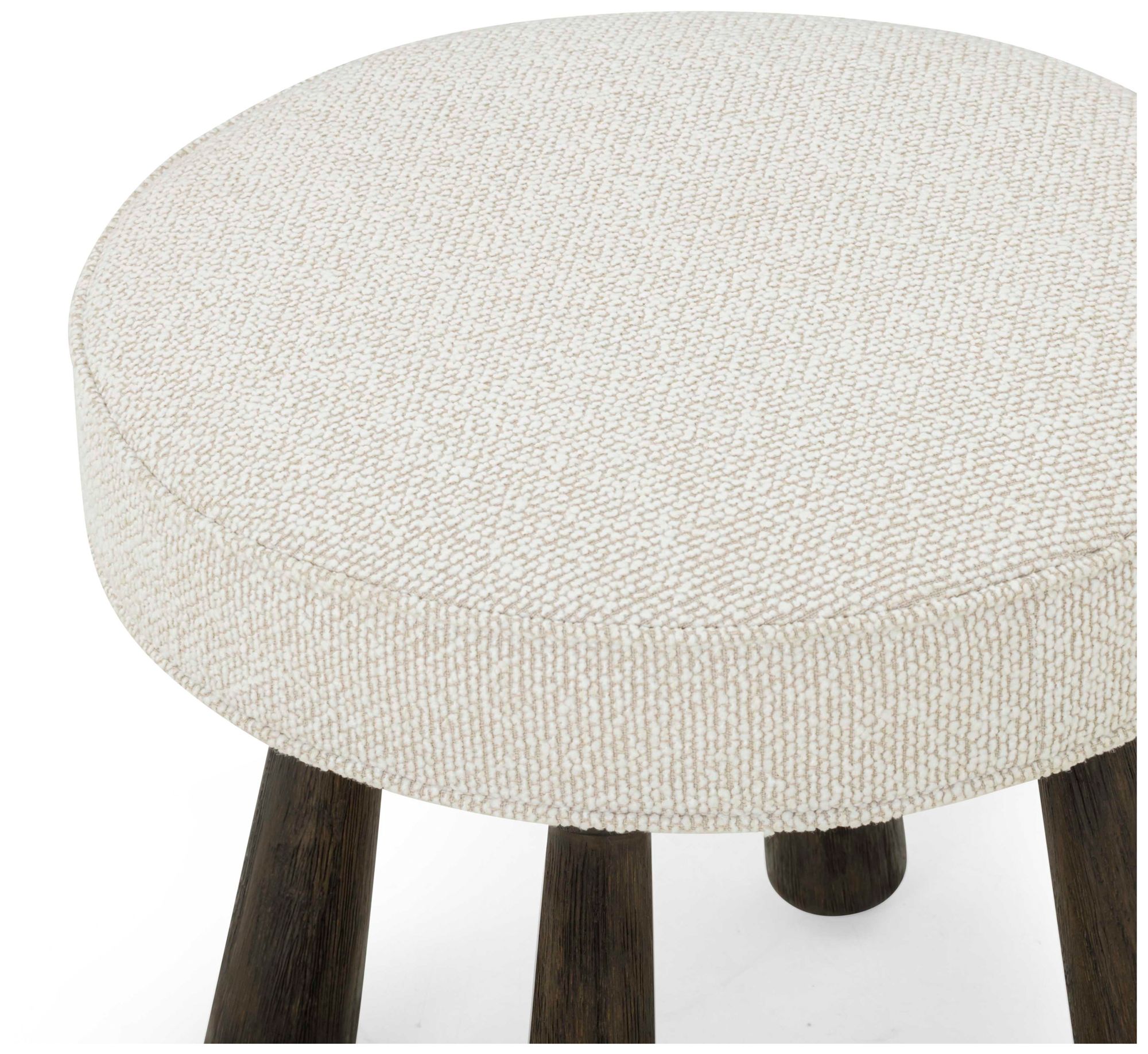 Image 4 Pookie Cream Chenille Boucle Stool more views
