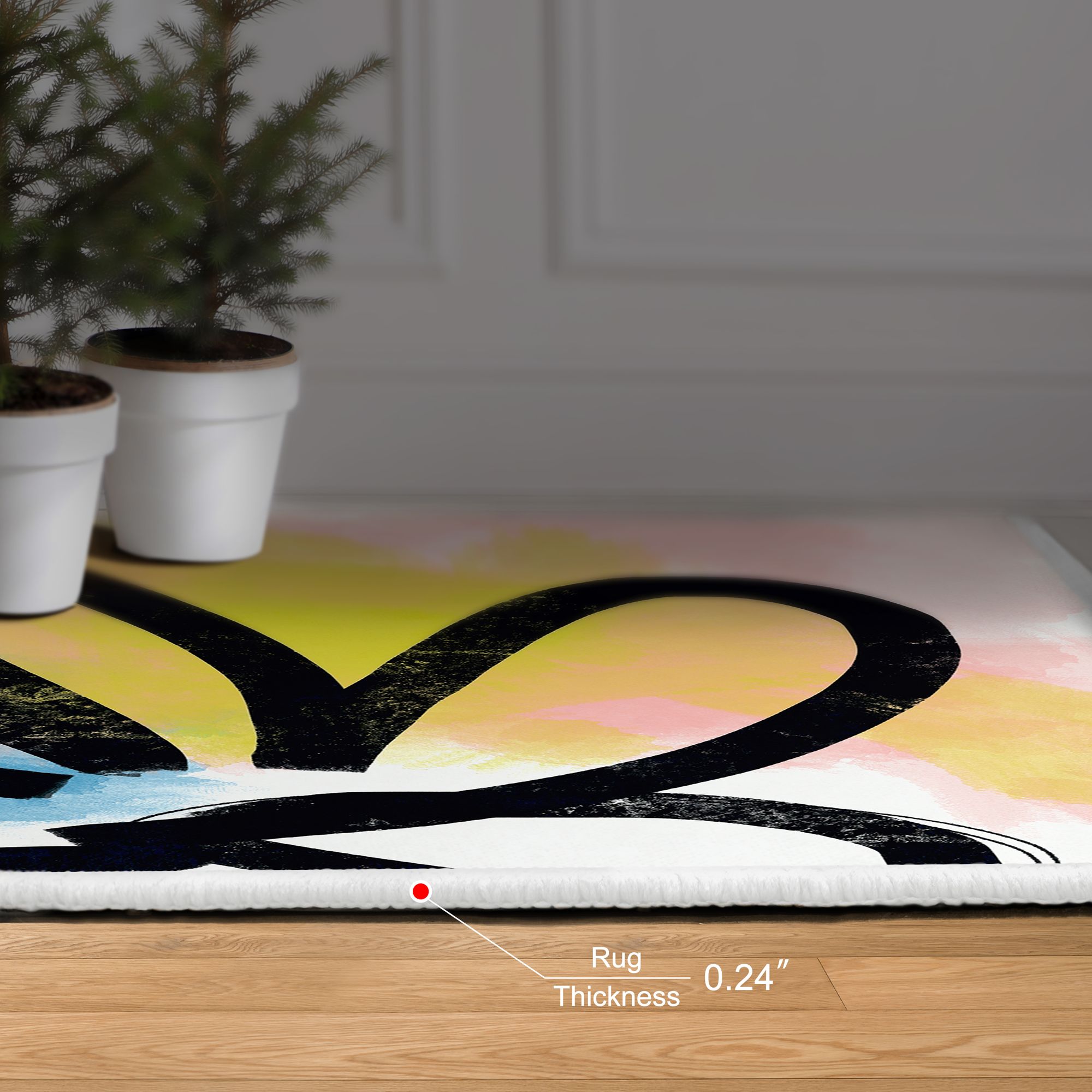 Image 6 Pop Flower II Washable Art Area Rug size 8'x10' more views