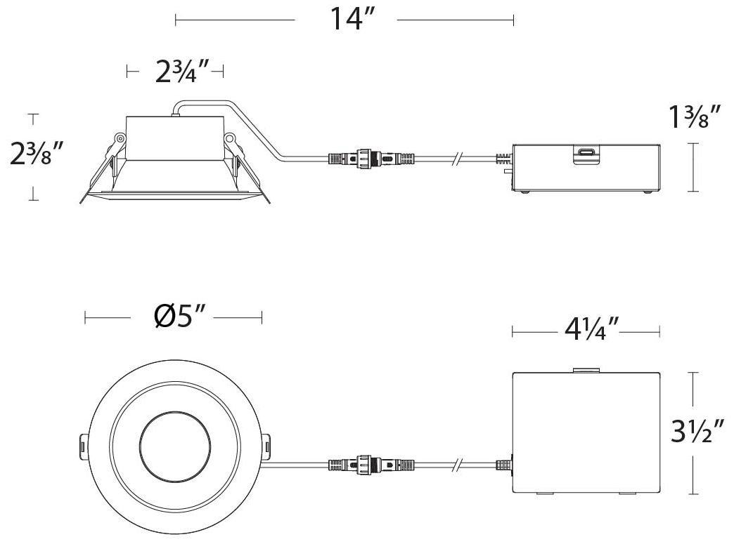 Image 4 Pop-in 2.38"H x 5"W 1-Light 4" LED Kit in Black more views
