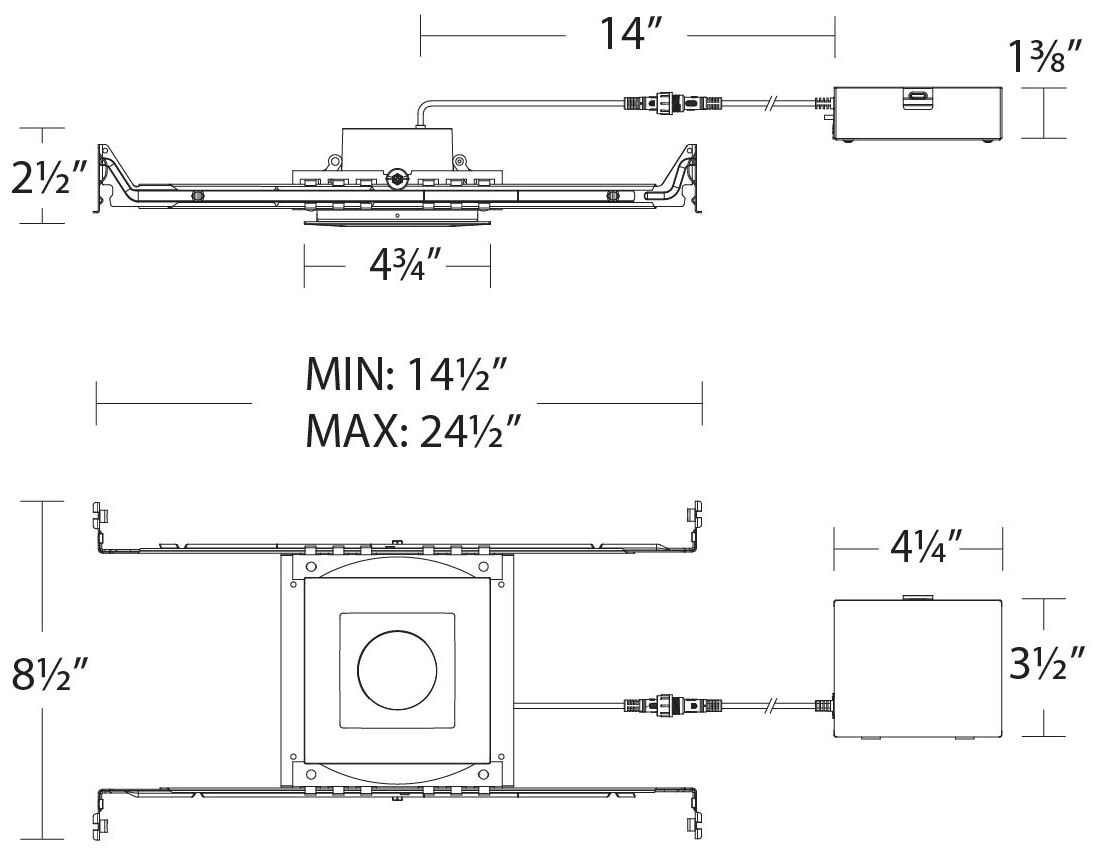 Image 4 Pop-in 2.5"H x 14.5"W 1-Light 4" LED Kit in Black more views