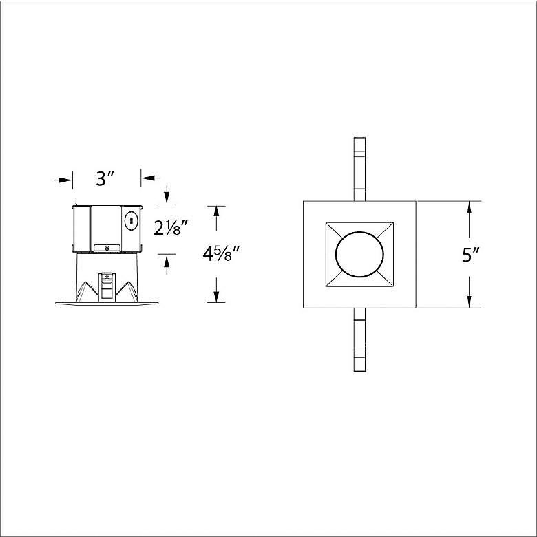 Image 2 Pop-in 4" White Square Remodel LED Recessed 5-CCT Downlight Kit more views