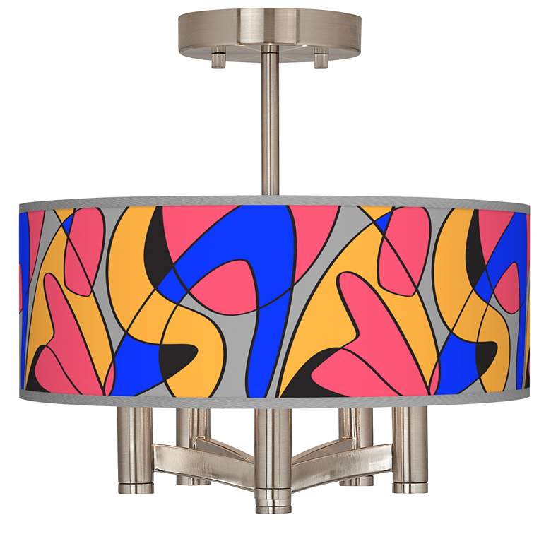 Image 1 Pop Modern Ava 5-Light Nickel Ceiling Light
