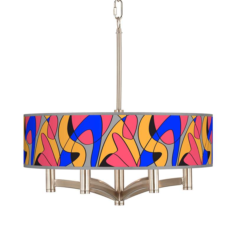 Image 1 Pop Modern Ava 6-Light Nickel Pendant Chandelier