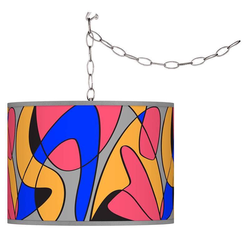 Image 1 Pop Modern Giclee Glow Plug-In Swag Pendant