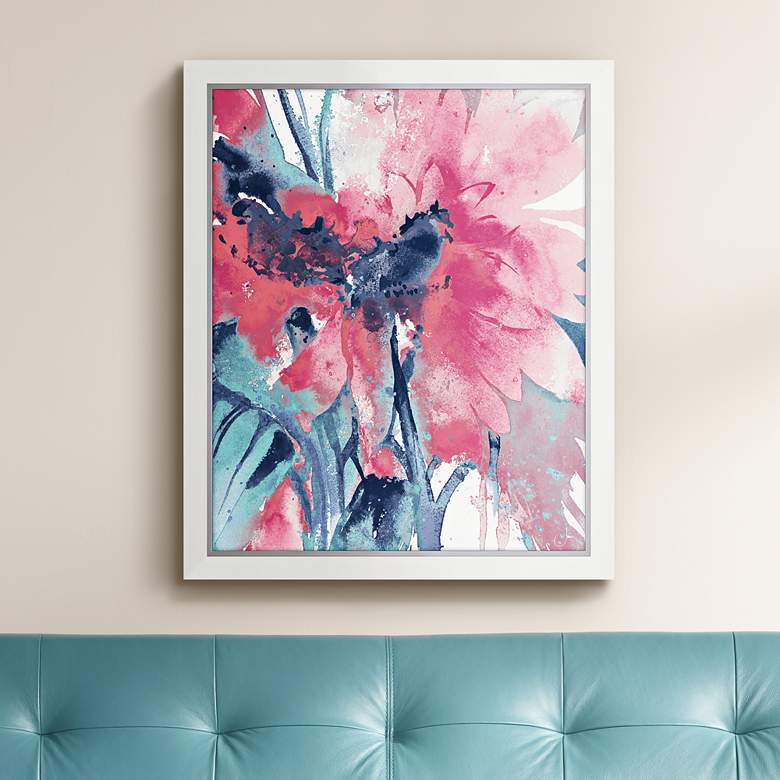 Image 1 Pop Of Pink 46 inch High Flower Blossom Print Framed Wall Art