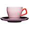 POP Pink, Red and Purple Stoneware Cup with Saucer