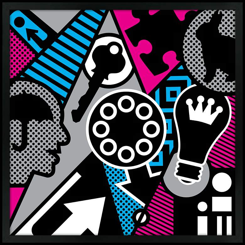 Image 1 Pop Psychology 21" Square Black Giclee Wall Art