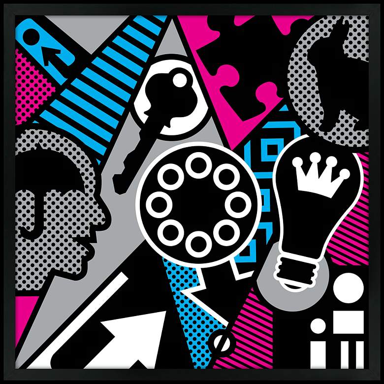 Image 1 Pop Psychology 26" Square Black Giclee Wall Art